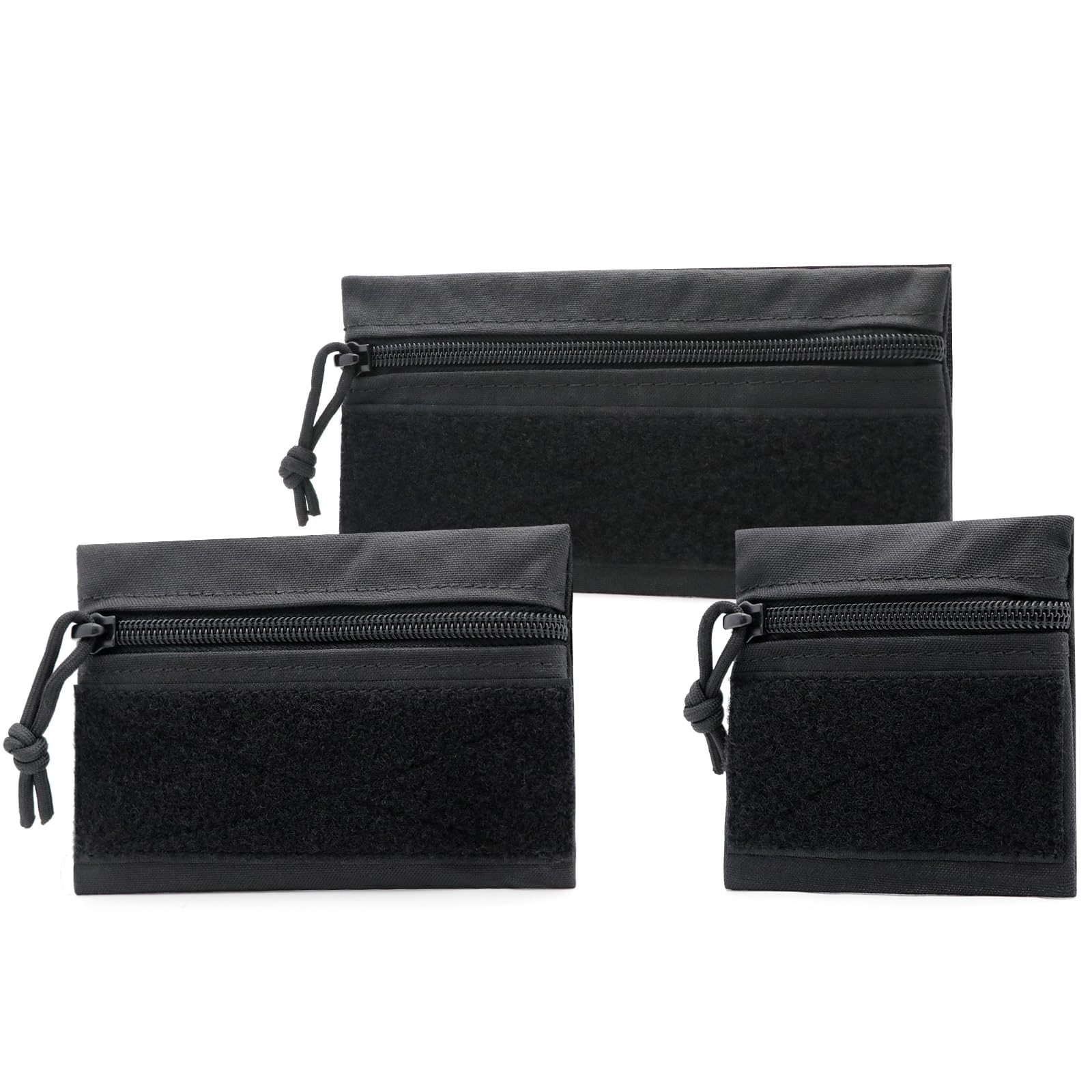 Qavctw 3 Pcs Tactical Admin Pouch with Hook and Loop Storage Bags - Hanging Pouches for Backpack Accessories for Backpack Accessories, Hanging Pouches, with Hook and Loop
