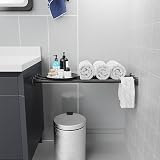 WELDUN Extendable Shower Curtain Rod 48-118cm No Drill Telescopic Pole Black view 5