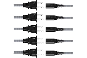 ECJTU AC Power Cord 6FT(5 Pack), 2 Prong TV Power Cord, Nylon Braid Cable Replacement for Xbox One S, Xbox One X, Xbox Series X, PS3, PS4, PS5, Compatible for Printer, Monitor, Sound Bar, Game Console