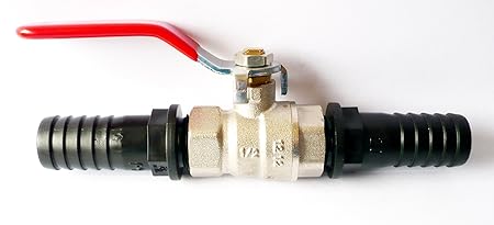 IBC Schlauch JOINER Coupler Repair mit inline, 1 / 2 Zoll Messing Kugelhahn für Schläuche