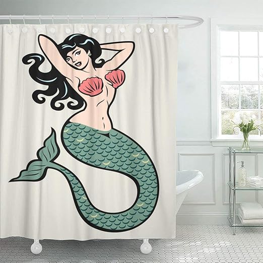 Amazon Com Emvency Waterproof Fabric Shower Curtain Hooks Cute