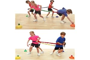 SONYABECCA Elastic Fleece Cooperative Stretchy Band Integrations Dynamic Movement Exercise Latex Band Stretchy 6 Feet Creative Movement Prop for Group Activities Special Needs Large Motor Coordination