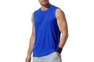 Haimont Men's Workout Tank Top Dry Fit UPF 50 Sleeveless Muscle Tee Shirts for Swim, Running, Hiking, Beach