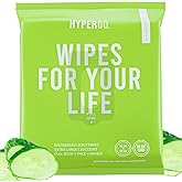 HyperGo XL Body Wipes for Women & Men – 12" x12" Rinse-Free Full Body Cleansing Wipes 20 Count Pack - Cucumber | Biodegradable, Hypoallergenic, Aloe-Infused | Gym, Festival, Camping Essentials