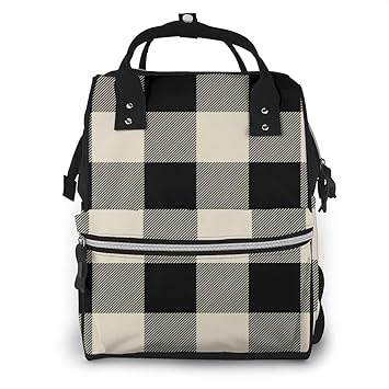 plaid diaper bag