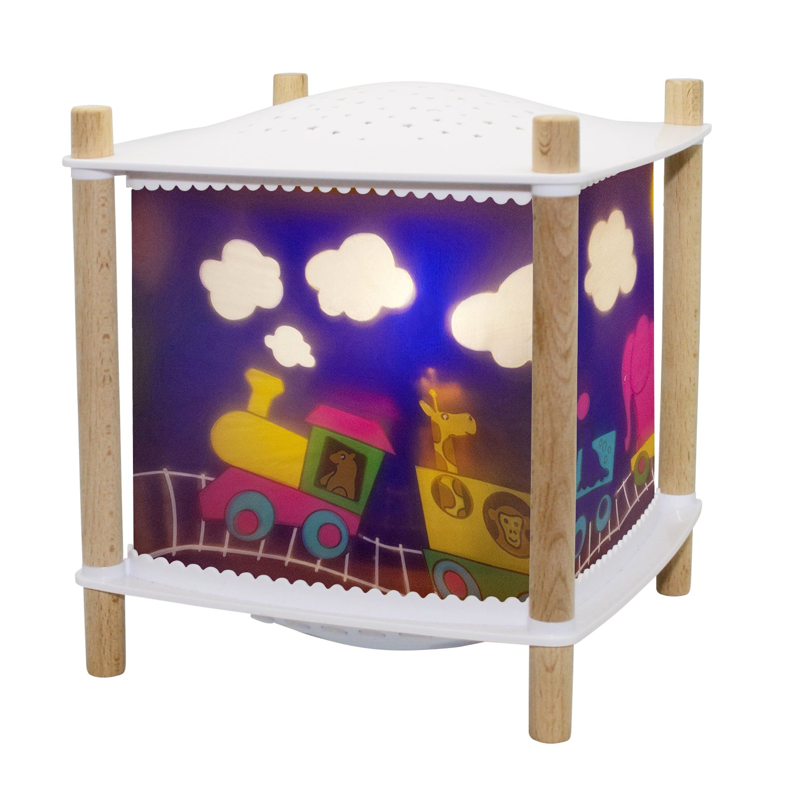 Trousselier - Travel Train - Nightlight - Lantern Revolution 2.0 - Cartoon - Musical Star Projector - Music & Evening Stories by Streaming - Crying Detector - Rechargeable - 2 Count — image 1