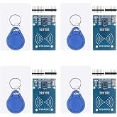 4Pcs RC522 RFID Module Kit RF RC522 Reader IC Card Sensor Module with S50 White Card and Key Ring RFID Sensor Module