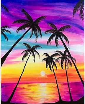 photo Beach Sunset Painting Easy For Kids amazon de