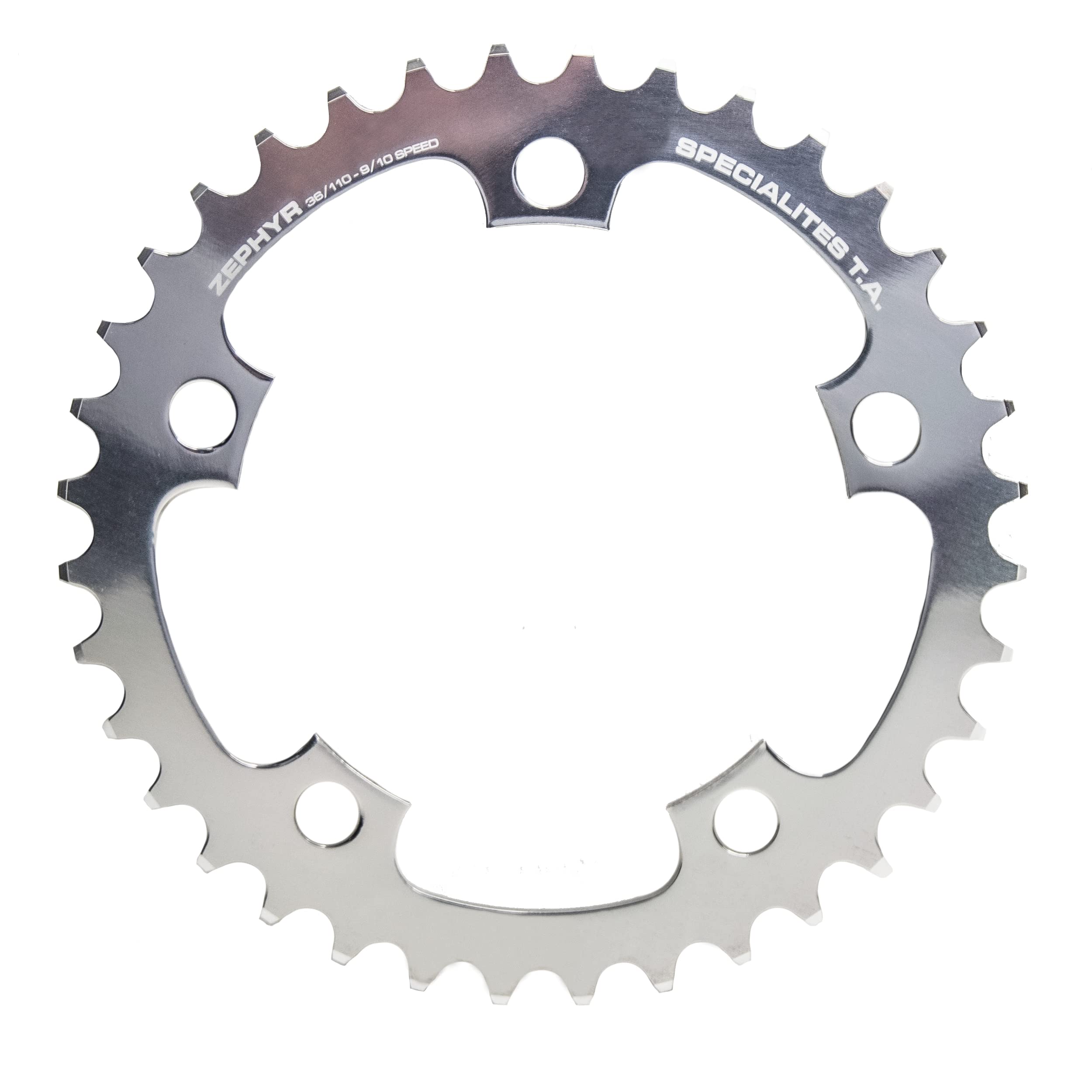 Spécialités TA Zephyr Compact 110pcd 5 Arm 9/10/11 Speed Inner Chainring, 38t, Silver