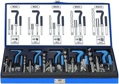 INTERNO RIPARAZIONE FILETTI m5-m6-m8-m10-m12 Riparazione 131tlg