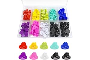 DUFEIMOY 150Pcs Rubber Pin Backs Locking, Multicolor Silicone Pin Locks With Storage Case For Brooch Tie Hat Badge Insignia
