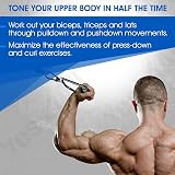 Yes4All SAT1 Tricep Press Down Bar with Diamond Knurl Chrome Handle view 4