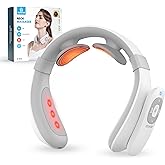 COMFIER Portable Heated Neck Massager, EMS Intelligent Electric Neck Massager with Heat and 3D Electrode Pads for Women Men