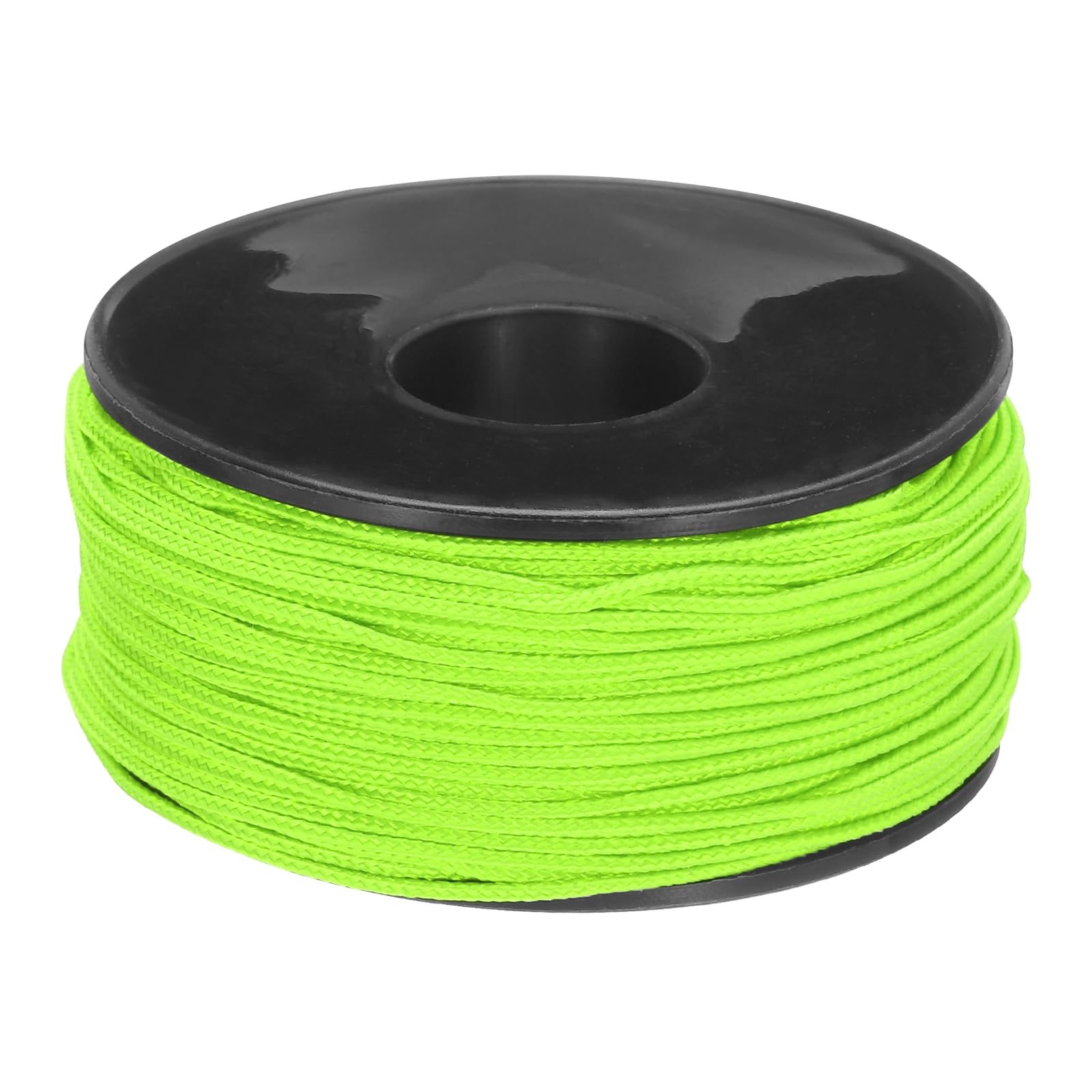Rebower Micro Paracord 1.18mm x 164 Feet Rope 100 LB Polyester Braided Strong String Spool [for Hiking, Exercise, Tent, DIY Project] - Lime Green