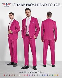 Hihawk Men's 2 Piece Slim Fit Suit with Stretch