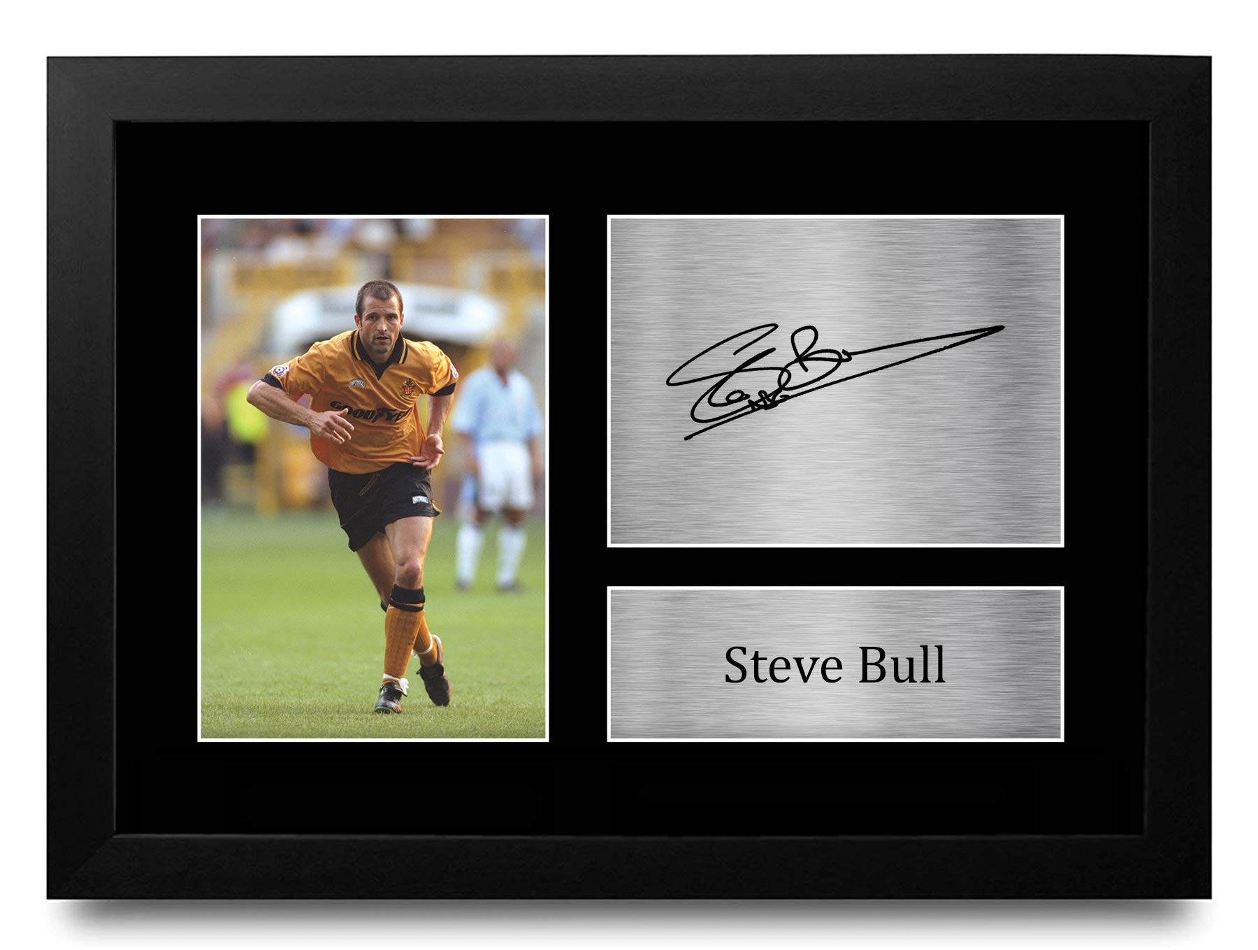 HWC Trading Steve Bull Wolves Printed Memorabilia Signed Autograph Photograph Display for Football Fans and Supporters - A4 Framed