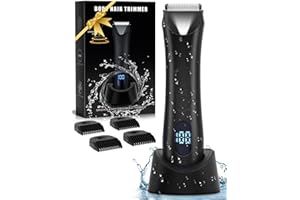 SIHOHAN Men's Grooming Kit - Waterproof Electric Trimmer, IPX7, Whole Body Washable, Detachable Blades, Ceramic, Safe, Quiet, 4 Guide Combs, 1.5 Hour Charge, 120 Minute Use