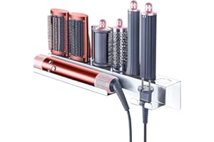 OUKIMLY Hair Dryer Holder, Curling Iron Holder Wall Mount, Storage Holder for 7 in 1 Curling Iron Accessories, Hair Tool Organizer for Styler Attachments Storage, Stainless Steel Straightener Holder