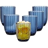 AKMQYM Acrylic Clear Highball Plastic Cups | Plastic Reusable Tumblers 15oz (Set of 6) | Stackable | BPA-free Tumblers | Shatterproof | Top-rack Dishwasher Safe
