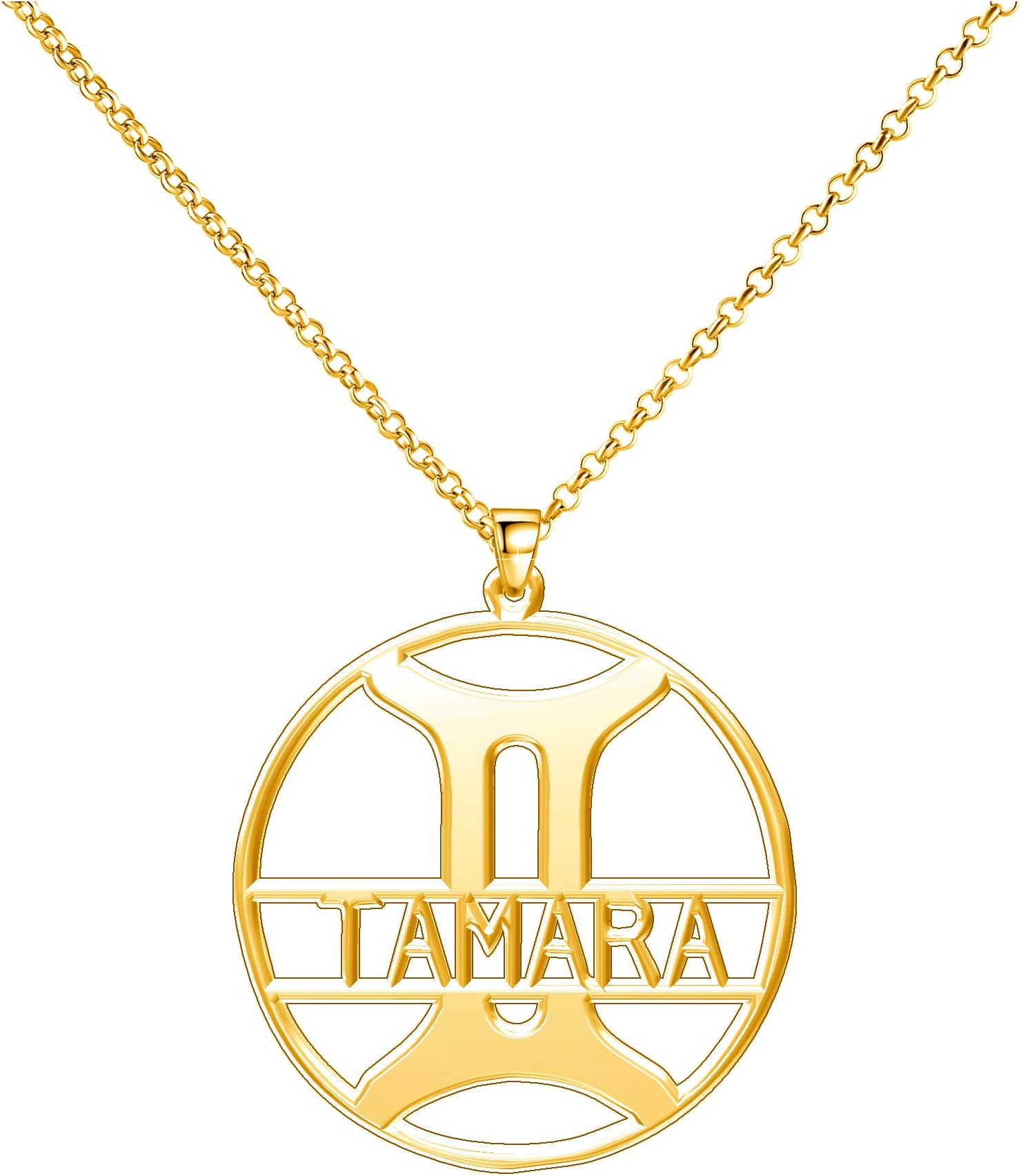 Silver Plated Gemini Personalized Customized Name Women Silver Chanel Boyfriend 925 Necklace