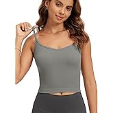 ODODOS Seamless Sweetheart Neck Crop Tank for Women Ribbed Strappy Racerback Cropped Cami Tops