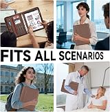 Leathario A4 Portfolio Folder 4-Ring Binder with Notepad 10 Sheet Protectors view 8