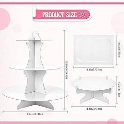 7 Pieces Cake Stand Set 3-Tier Cardboard Cupcake