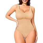 Eleady Shapewear Bodysuits for Women - Body Shaper Thong Tank Top Bodysuit Square Neck
