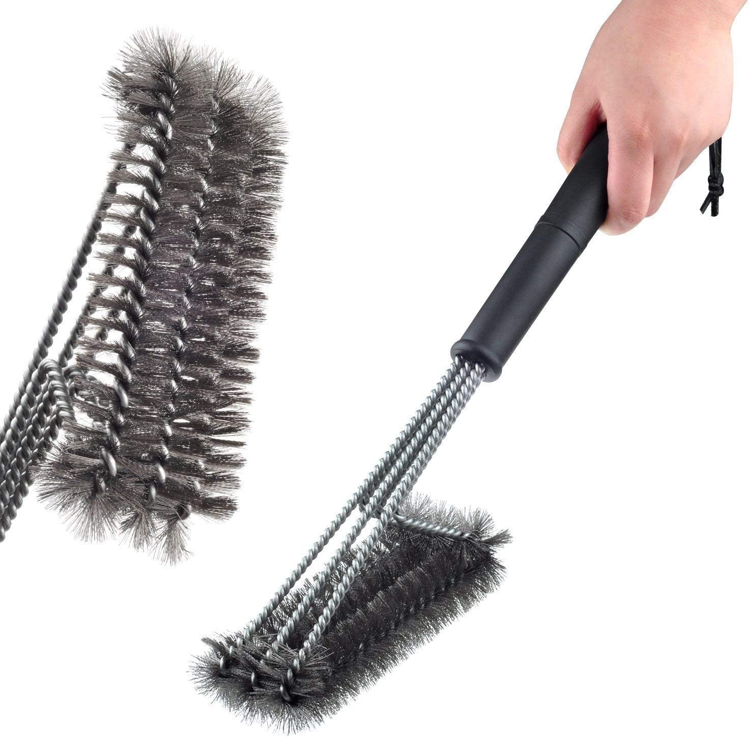 Expert Grillers - Barbecue Grill Brush - Perfect for your Char-Broil Grill - 3 in 1 Stainless Steel Bristles - Perfect Cleaner for Grill Cooking Grates and Racks
