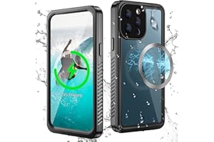 WIFORT Magnetic for iPhone 12 Pro Max Waterproof Case - [Certified Water Proof & Military Protection] with [Built-in Screen Protector], Full Body Shockproof Phone Case Cover for 12 Pro Max 6.7"