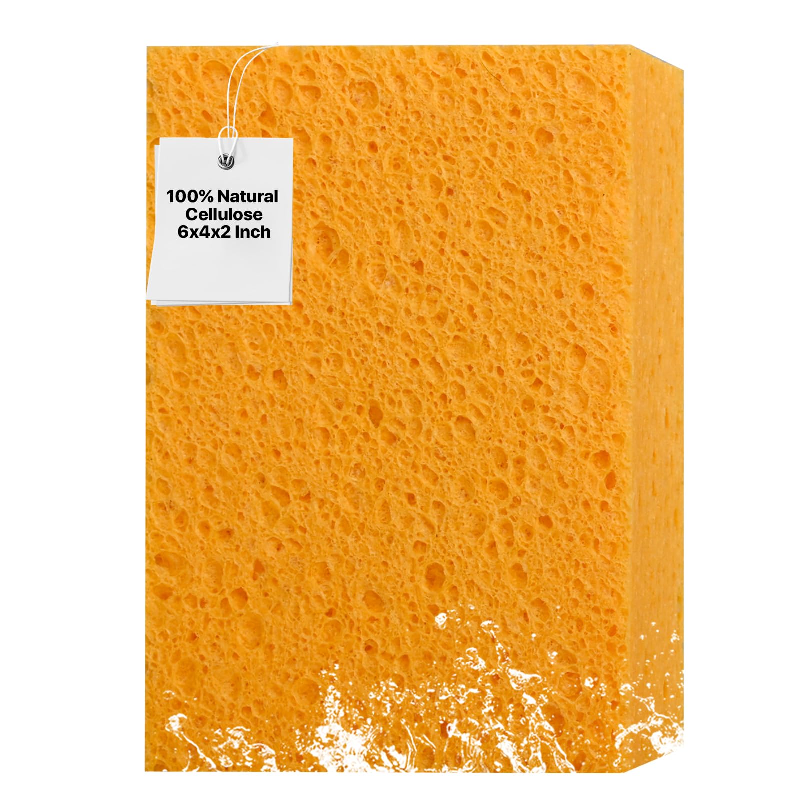 Photo 1 of 1 PCS Large Natural Cellulose Sponges 6x4x2 Inch - Super Absorbent and Biodegradable, Perfect for Home & Kitchen Cleaning, Boat Bail, Car Washing