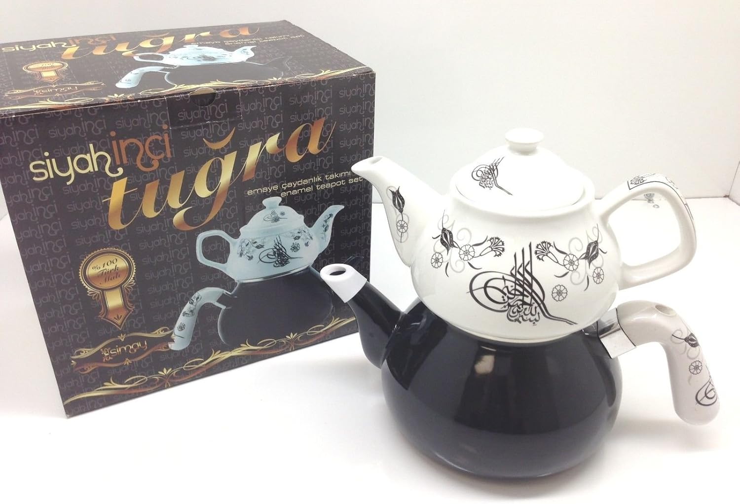 3 Pieces Tea Kettle SetFamily Size, Enamel, Stove Top