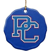 GRAPHICS & MORE Presbyterian College Primary Logo Porcelain Scalloped Holiday Christmas Tree Ornament - 2.8" (7.1 cm)