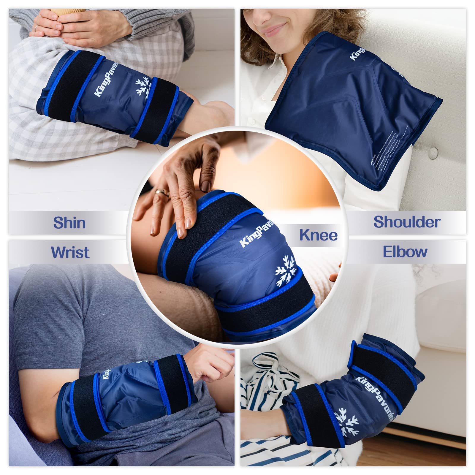 XXL Knee Ice Pack Wrap Around Entire Knee After Surgery, Reusable Gel Pack for Injuries, Large Ice Pack for Pain Relief, Swelling, Surgery, Sports Injuries, 1 Pack