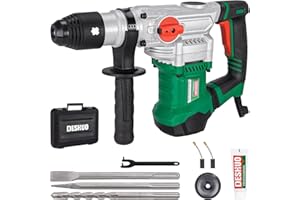 Deshuo 1-1/2" SDS-Max Heavy Duty Rotary Hammer Drill,12.5 Amp 3 Functions Corded Vibration Control Demolition Rotomartillo with Safety Clutch for Concrete,Includes 1 Drill Bits,2 Chisels,Carrying Case
