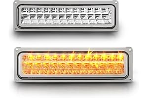 AmeriLite Chrome LED Parking Turn Signal Lights For Full Size/Blazer/Suburban : Sierra/Yukon - Passenger and Driver Side