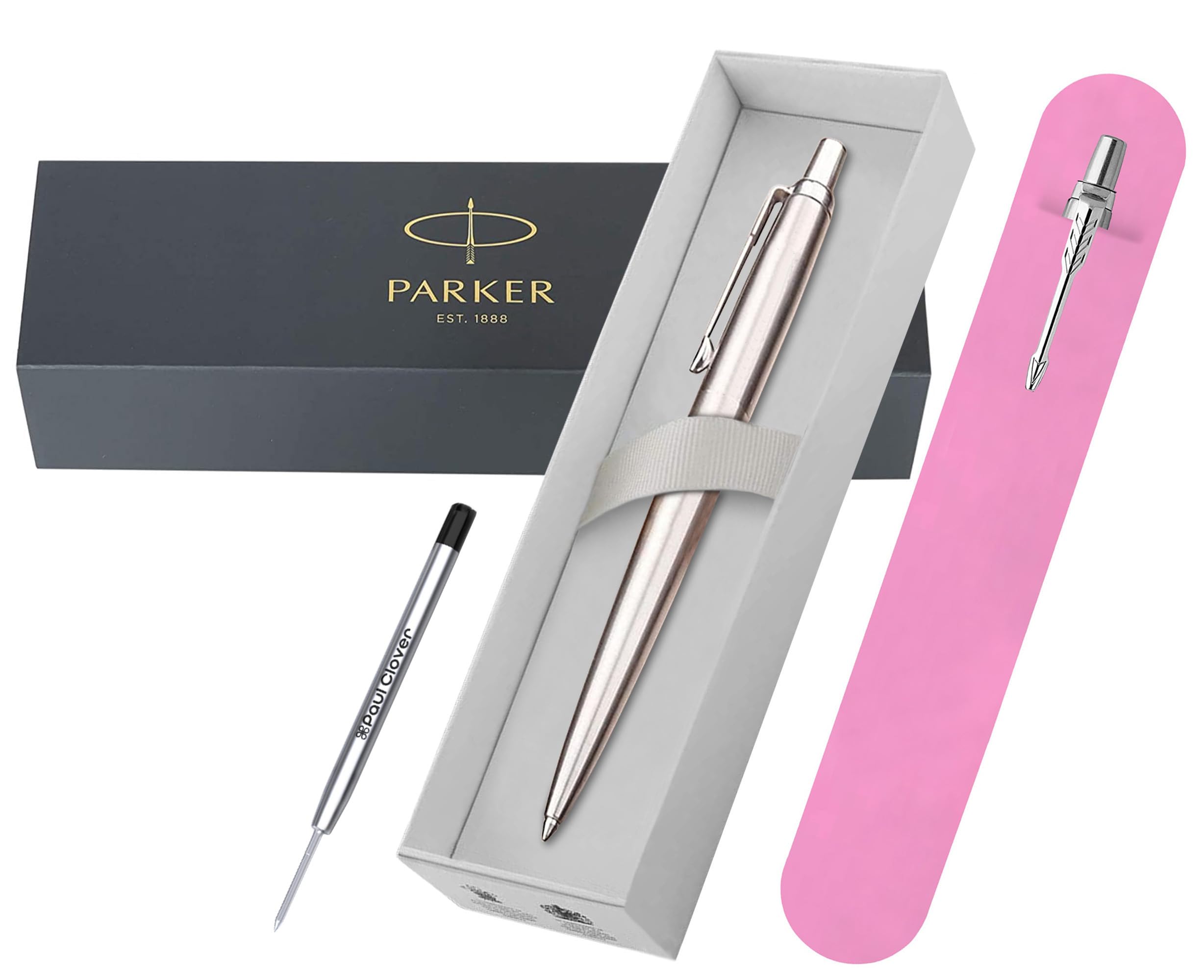 PARKER Jotter Ballpoint Pen - Elegant Gift for Men and Women, Anniversaries, Christmas, Birthdays and More - Gift Box & Velvet Pouch