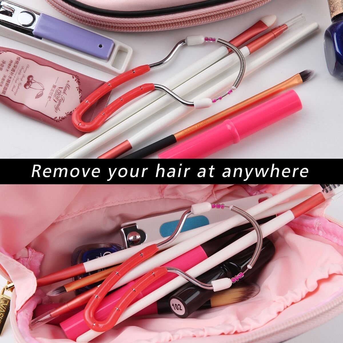 Facial Hair Removal,Wishesport Face Epilator tool for Women,Downy Hair on the Upper Lip, Chin, Cheeks and Sideburns Women\'s Painless Hair Remover (Red)