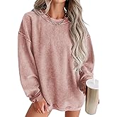 SHEWIN Women Casual Oversized Long Sleeve Crewneck Sweatshirts Pullover Tops, S-XXL