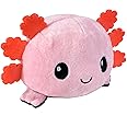 TeeTurtle - The Original Reversible Axolotl Plushie - Pink + Black - Cute Sensory Fidget Stuffed Animals That Show Your Mood 4 inch