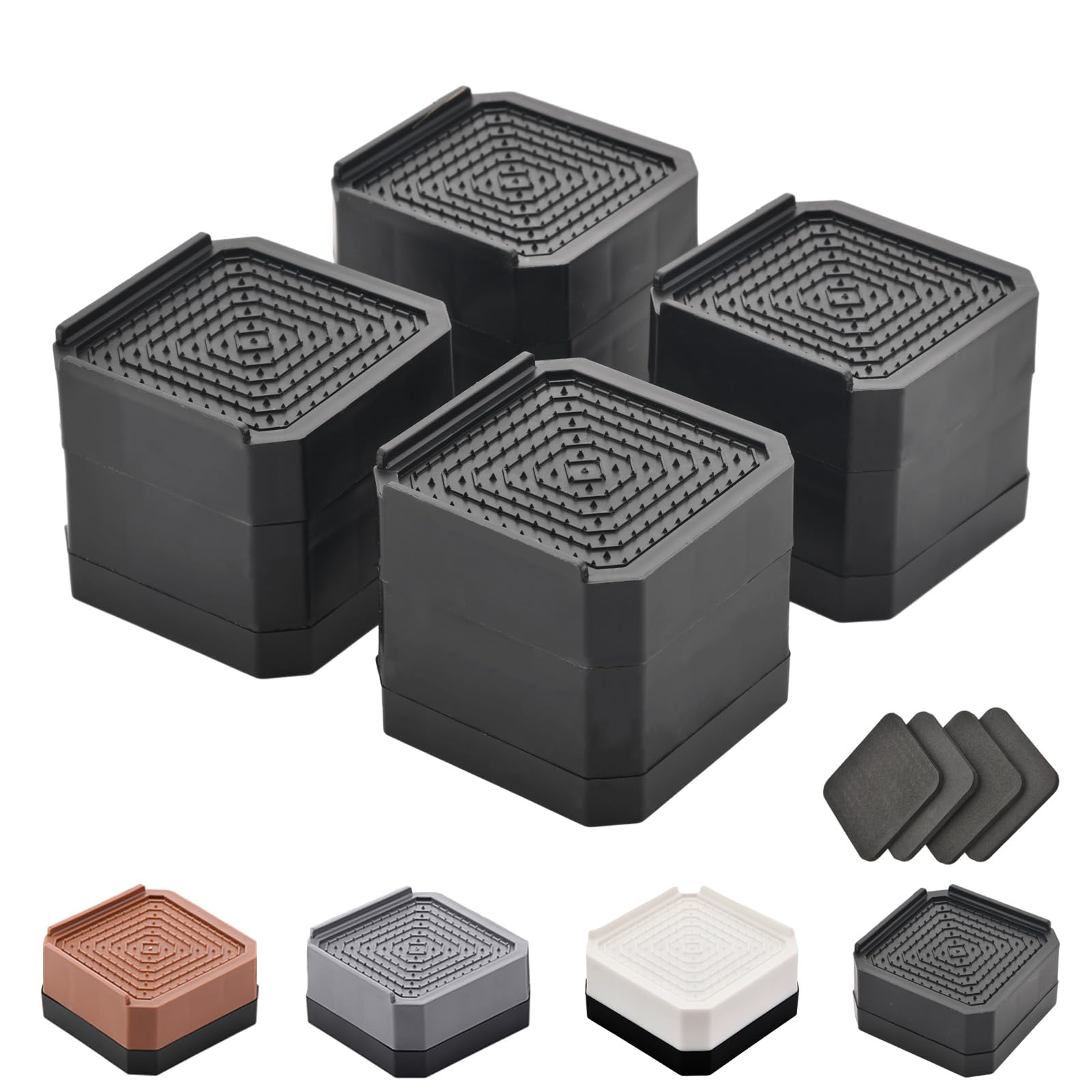 Photo 1 of EclatBain Bed Risers Furniture Risers Heavy-Duty Rectangular Adjustable Block Lift to 3 inches and 4.3 inches Desk, Sofa, Chair Legs, Refrigerator, Washing Machine Support up to 4000 pounds
