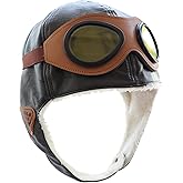 Happy Will Pilot Aviator Fleece Warm Hat Cap with Earmuffs for Kids Toddlers Celadon Brown
