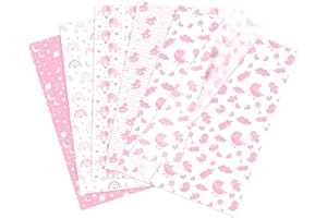 Larcenciel Elephant Pink Tissue Paper - 50 Sheets, Baby Girl Design for Gift Bags, Wrapping, Baby Shower, Birthday, Anniversary, Craft - 19.7x13.8 inch