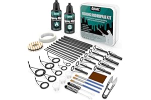 Ailiaili Fishing Rod Repair Kit - 3-IN-1 Fishing Pole Complete Supplies Kit for Rod Tips, Fishing Rod & Guide Eyelets Replacement, with Epoxy Glue, Wrapping Thread and Other Fishing Accessories & Gear
