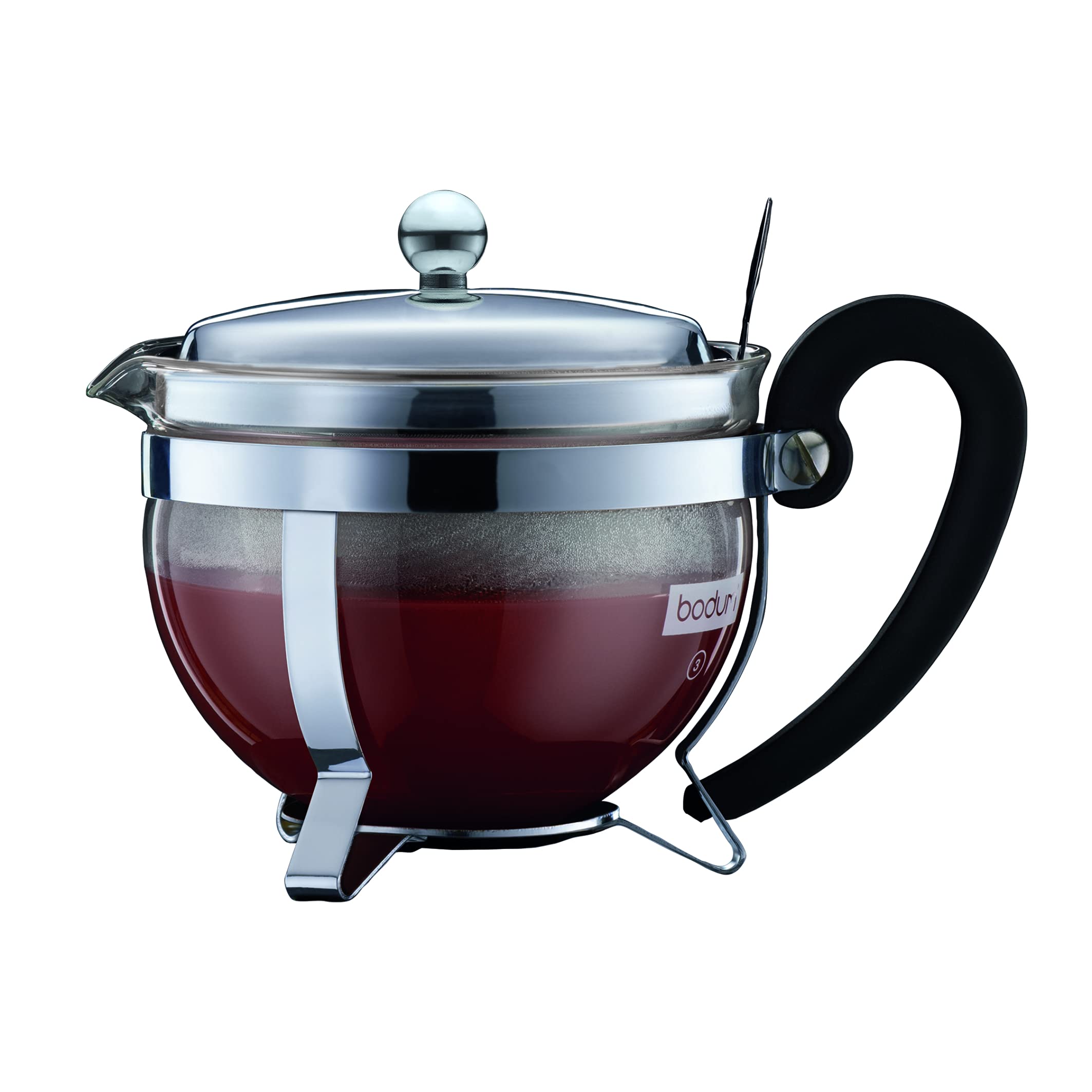 BODUM Stainless Steel Teapot/Sieve, 0.5 L,Chrome,12030-16