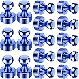 VNDUEEY 16 Pack Blue Fridge Magnets, Refrigerator Magnets Whiteboard Magnets, Magnets Refrigerator, Dry Erase Magnets, Push Pin Magnets for Home, Office, Classroom, Locker