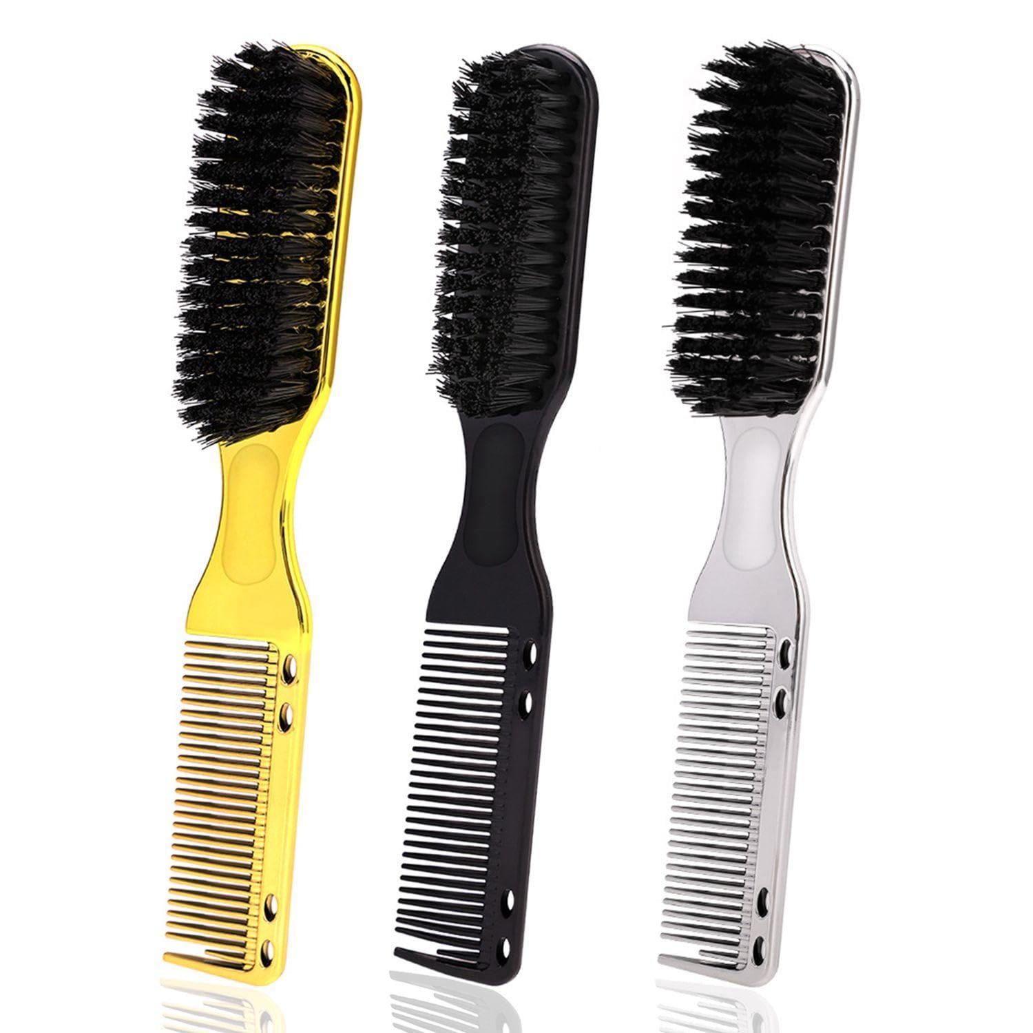 3 Pieces Of Barber Brushes, Barber Accessories, Hairdressing Comb, Beard Styling Brush For Hair Cutting, Men'S Hair Comb