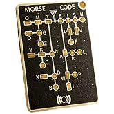 Morse Code Trainer Card Pro, Portable Interactive LED Light Telegraph Trainer Card with Signal Buttons, Audio Visual Feedback &amp; Record Playback Function for Adult Encryption and Morse Learning