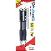 Pentel Twist-Erase III Mechanical Pencil, (0.9mm), Assorted Barrel Colors with 2 Eraser Refills, Pack of 2 (QE519BP2-K6)