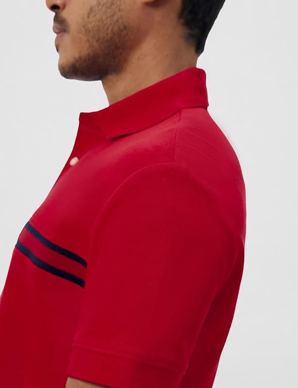Polo Manches Courtes Homme Chest Insert Regular Fit, Rouge (Primary Red), S — photo 5 sur 6